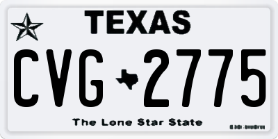 TX license plate CVG2775