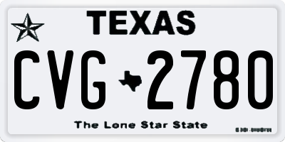 TX license plate CVG2780