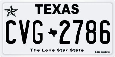 TX license plate CVG2786