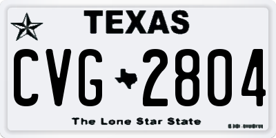 TX license plate CVG2804
