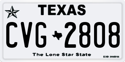 TX license plate CVG2808