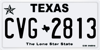 TX license plate CVG2813