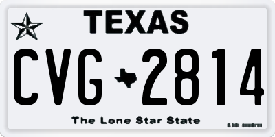 TX license plate CVG2814