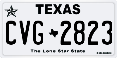 TX license plate CVG2823