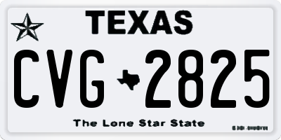 TX license plate CVG2825