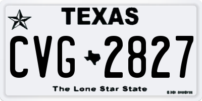 TX license plate CVG2827