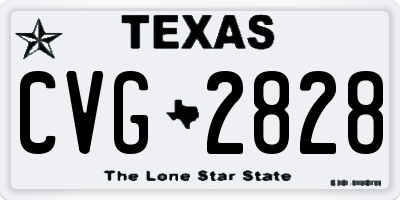 TX license plate CVG2828