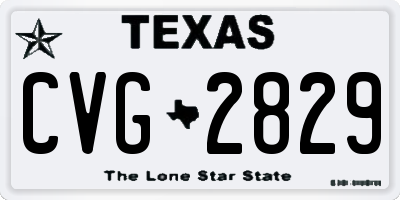 TX license plate CVG2829