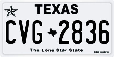 TX license plate CVG2836