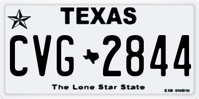 TX license plate CVG2844