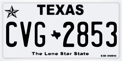 TX license plate CVG2853