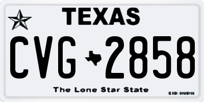 TX license plate CVG2858