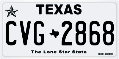 TX license plate CVG2868