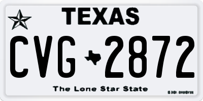 TX license plate CVG2872