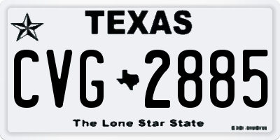 TX license plate CVG2885