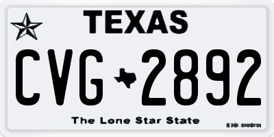 TX license plate CVG2892