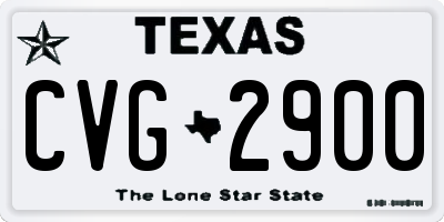 TX license plate CVG2900
