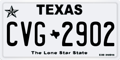TX license plate CVG2902