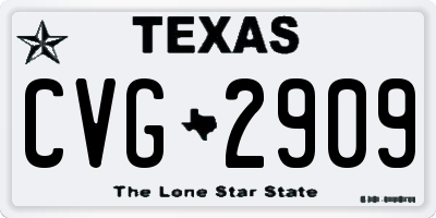 TX license plate CVG2909