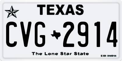 TX license plate CVG2914