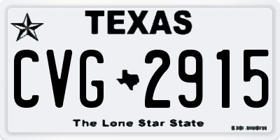 TX license plate CVG2915