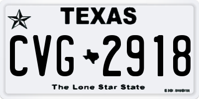TX license plate CVG2918