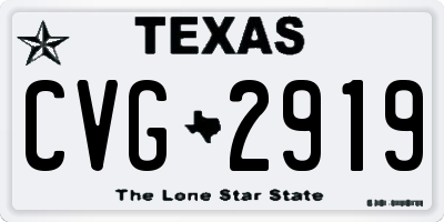 TX license plate CVG2919