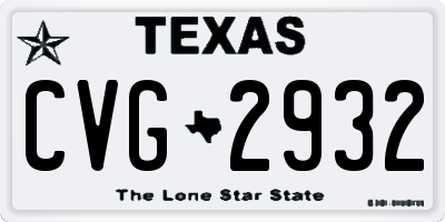 TX license plate CVG2932