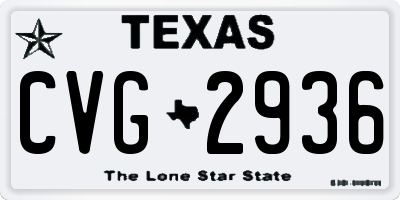 TX license plate CVG2936