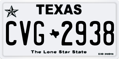 TX license plate CVG2938