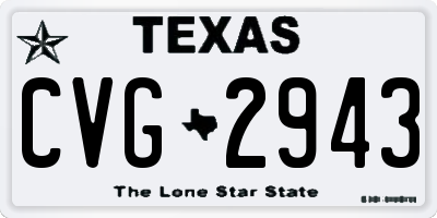 TX license plate CVG2943
