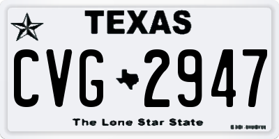 TX license plate CVG2947