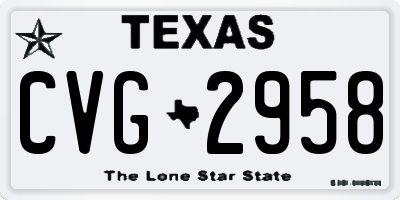 TX license plate CVG2958