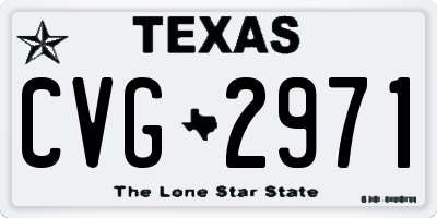 TX license plate CVG2971