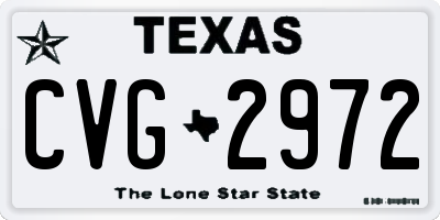 TX license plate CVG2972