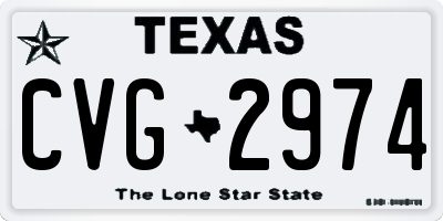TX license plate CVG2974
