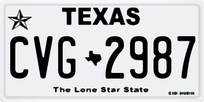 TX license plate CVG2987