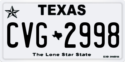 TX license plate CVG2998