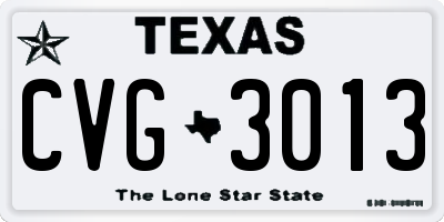 TX license plate CVG3013