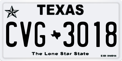 TX license plate CVG3018