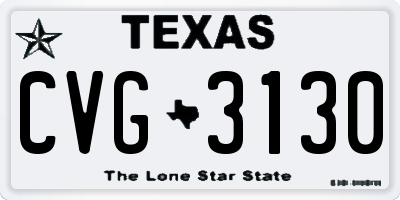 TX license plate CVG3130