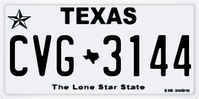 TX license plate CVG3144