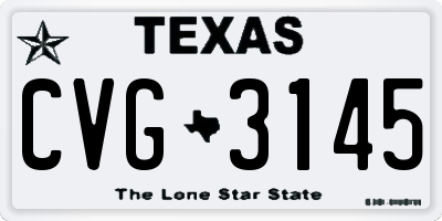 TX license plate CVG3145