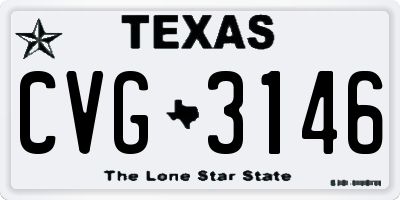 TX license plate CVG3146