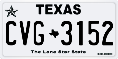 TX license plate CVG3152