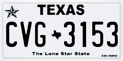 TX license plate CVG3153