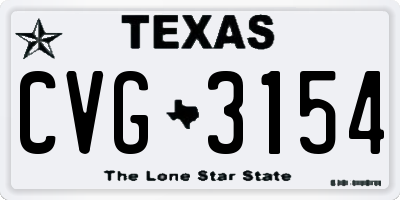 TX license plate CVG3154