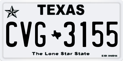 TX license plate CVG3155