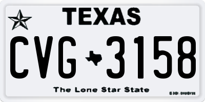 TX license plate CVG3158