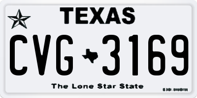 TX license plate CVG3169